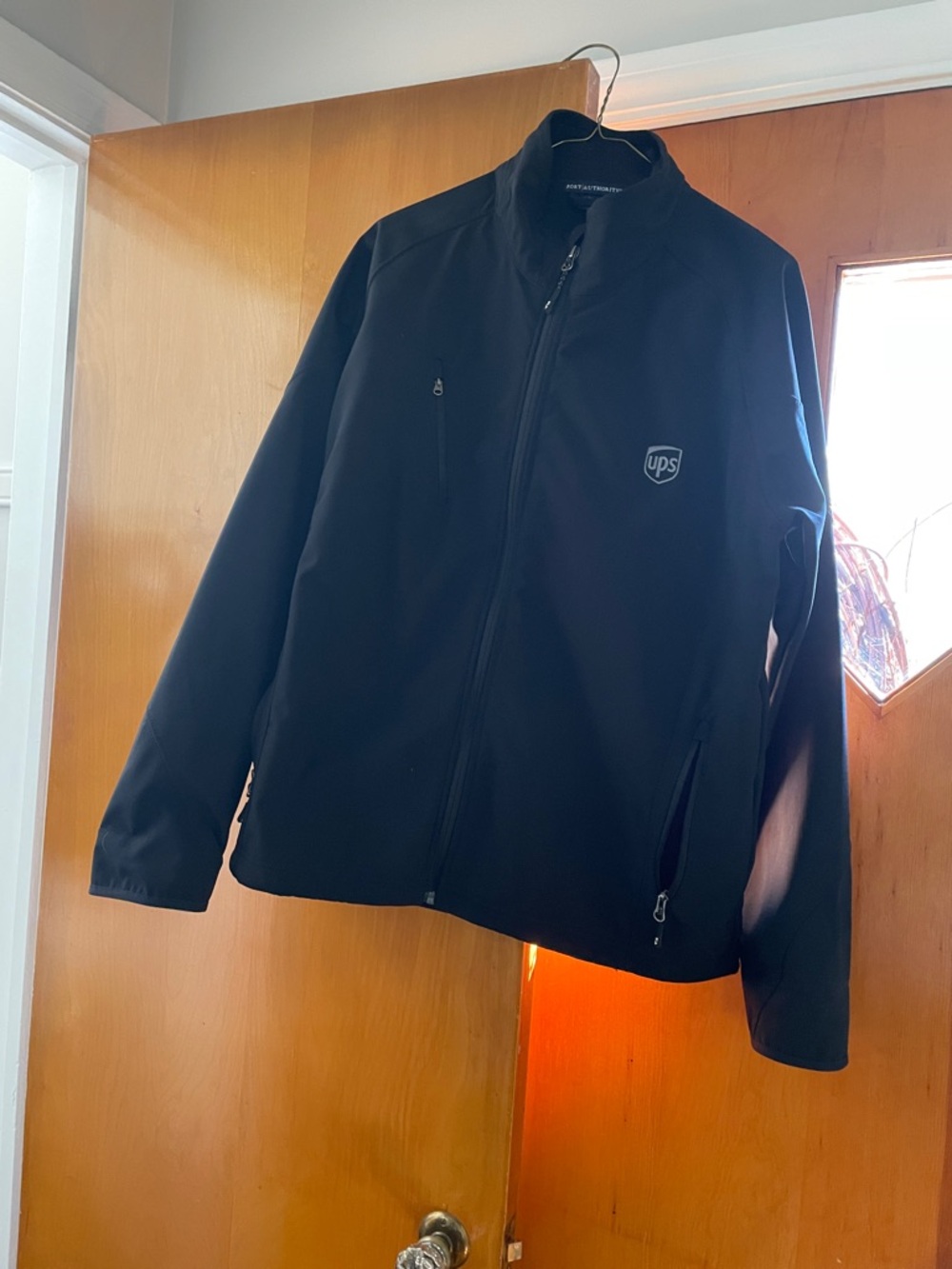Port Authority Black Windbreaker Jacket with UPS Crest